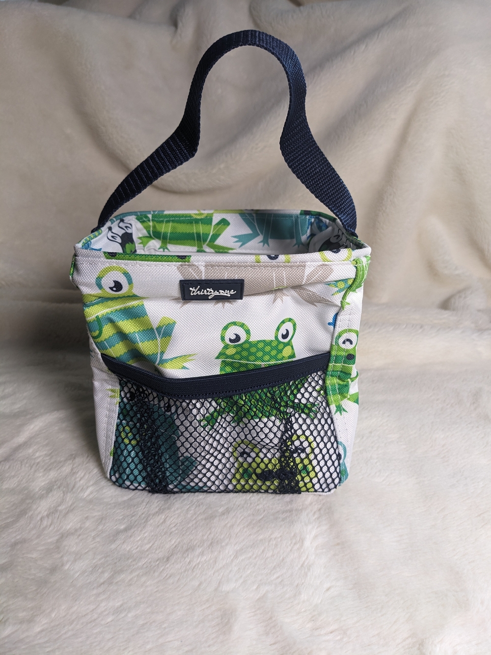 Thirty-One Frog Print Small Tote with Handle